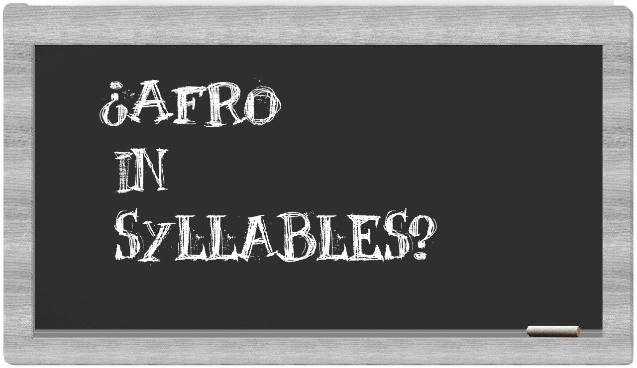 Afro in syllables