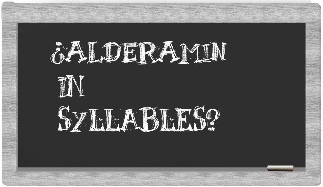 Alderamin in syllables