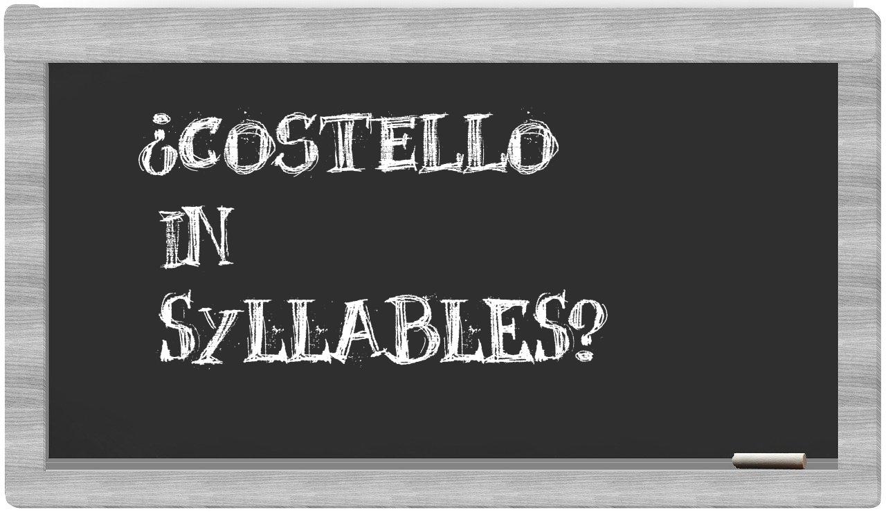Costello in syllables