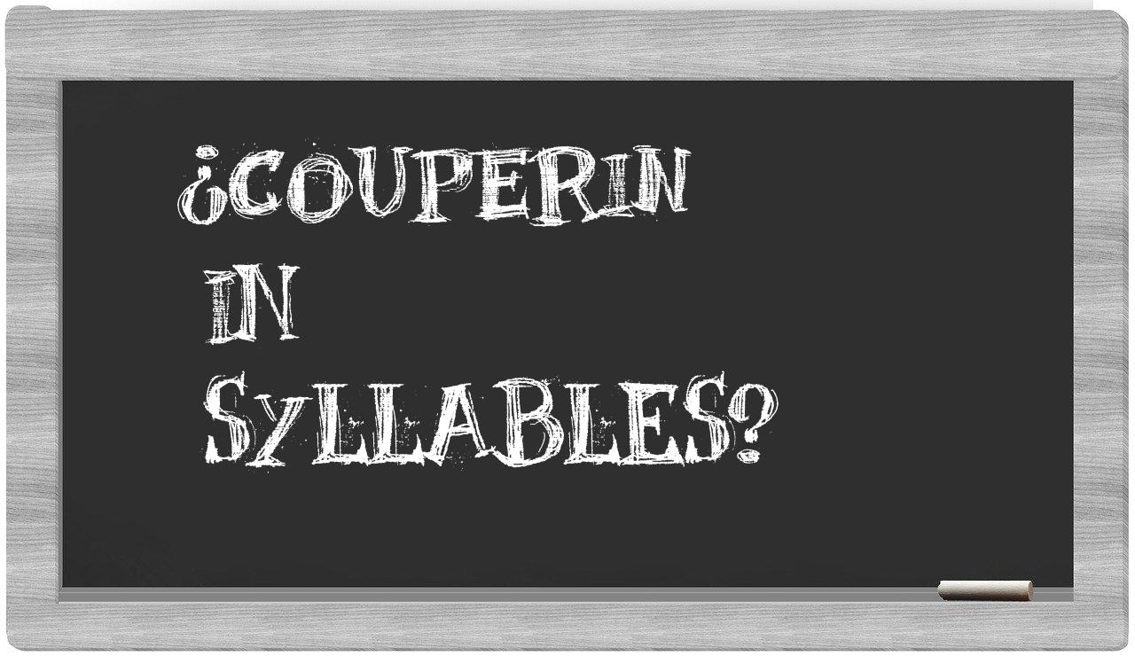 Couperin in syllables