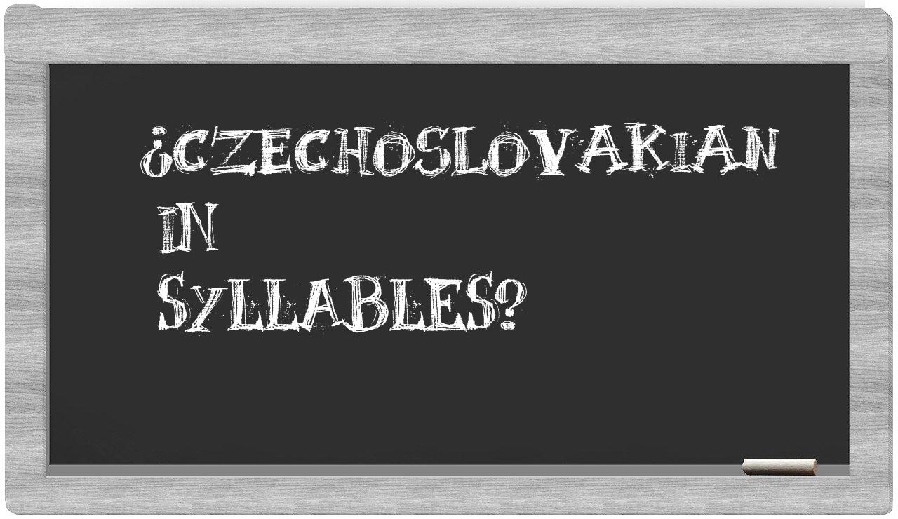 Czechoslovakian in syllables