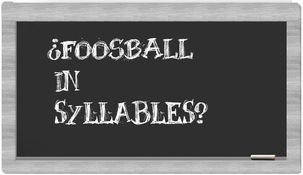 Foosball in syllables