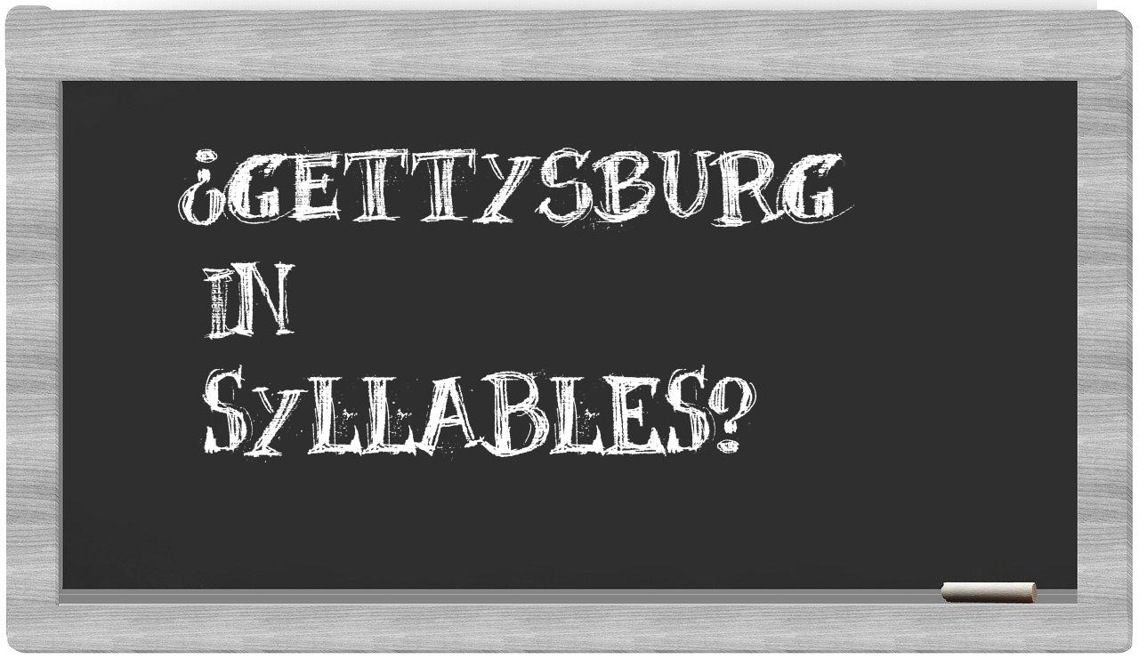 Gettysburg in syllables