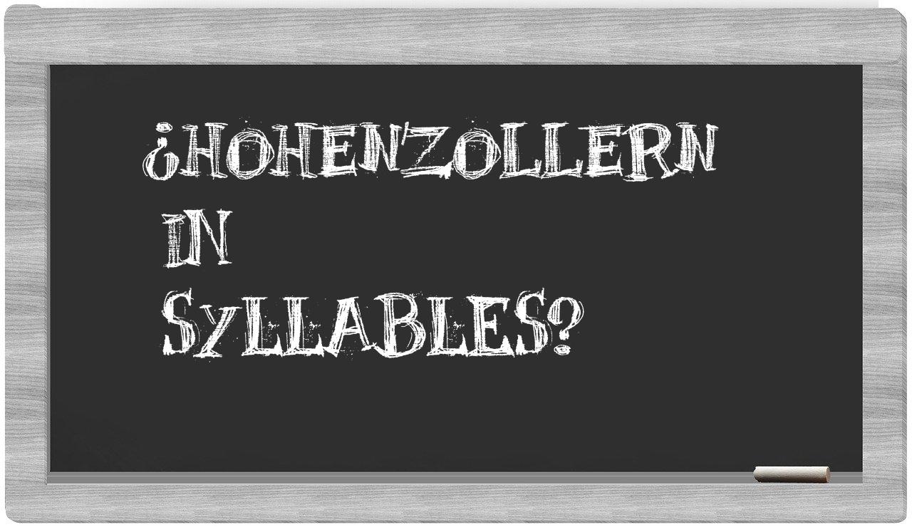 Hohenzollern in syllables