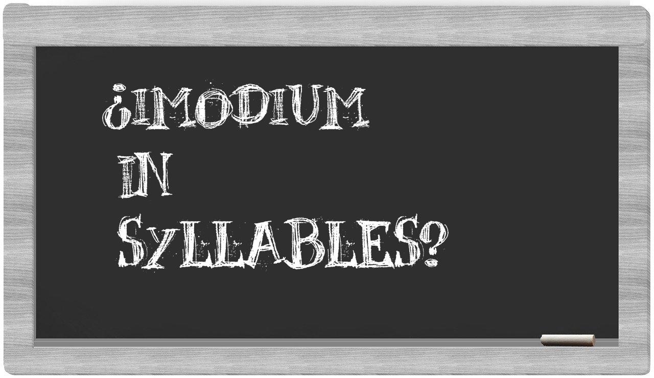 Imodium in syllables