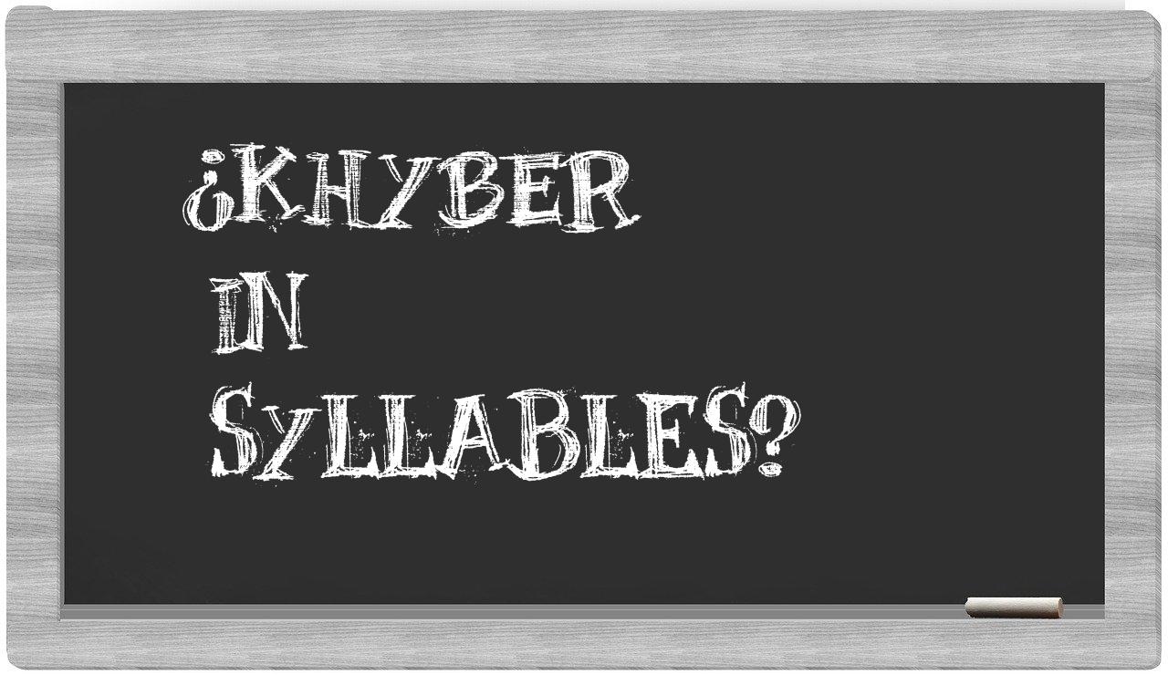 Khyber in syllables