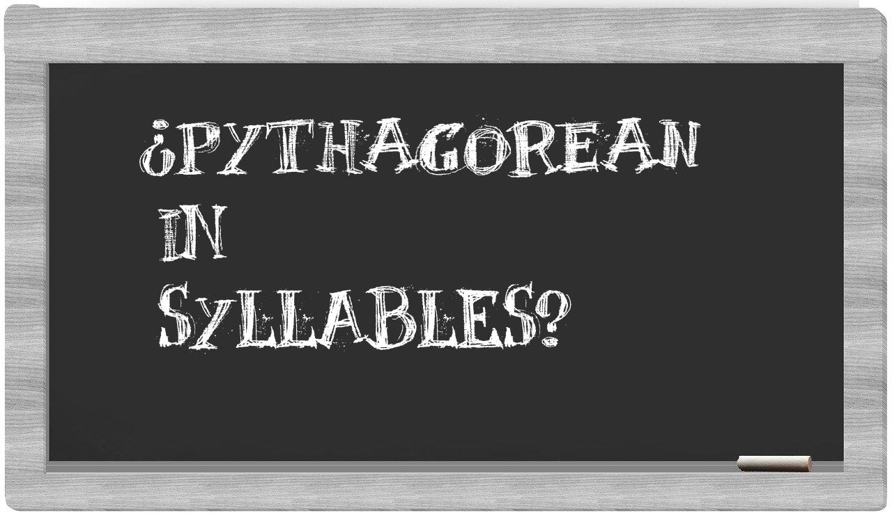 Pythagorean in syllables