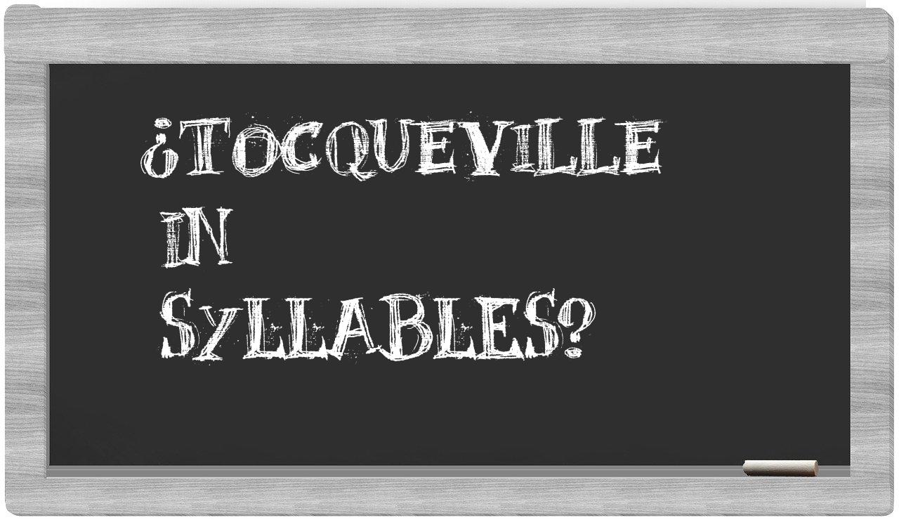 Tocqueville in syllables