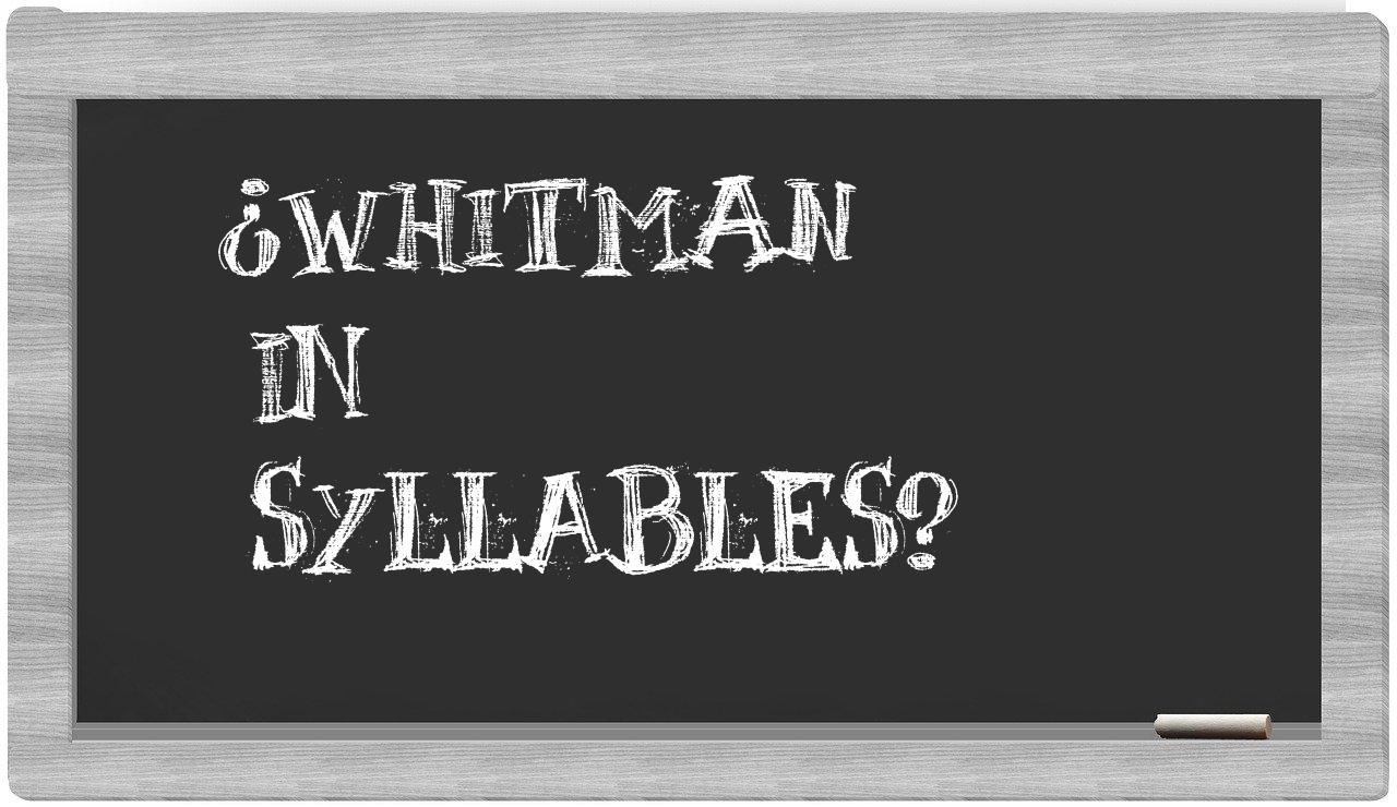 Whitman in syllables