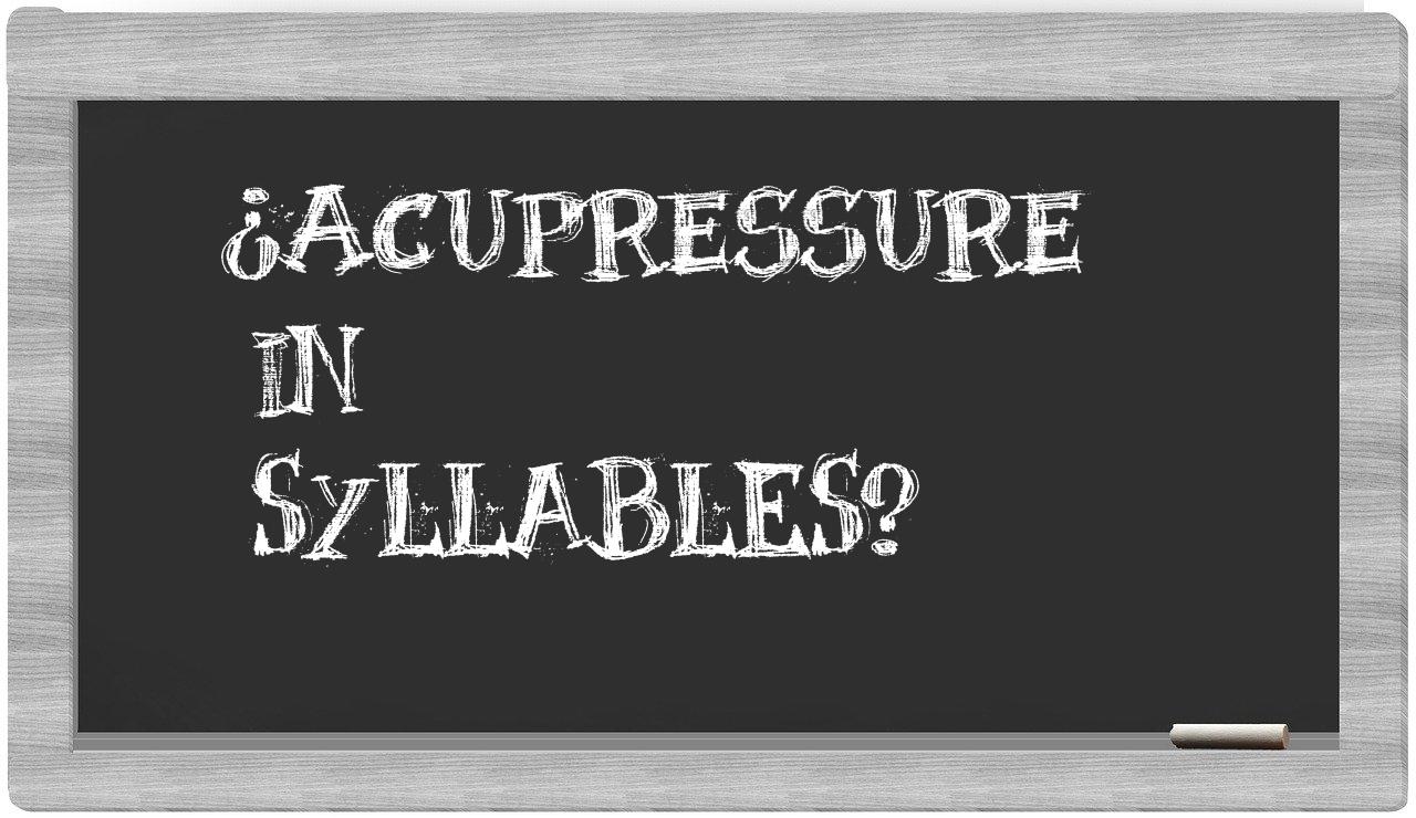 acupressure in syllables