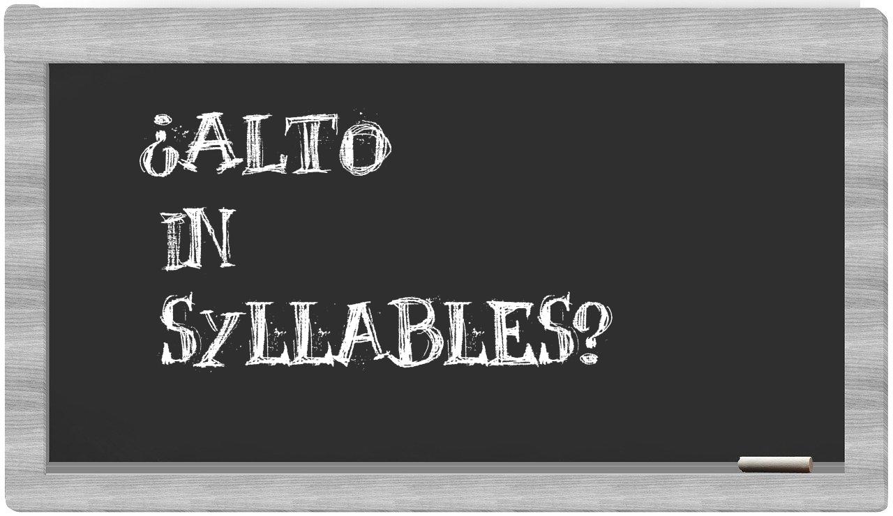 alto in syllables