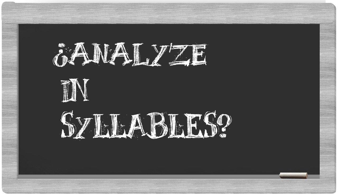 analyze in syllables
