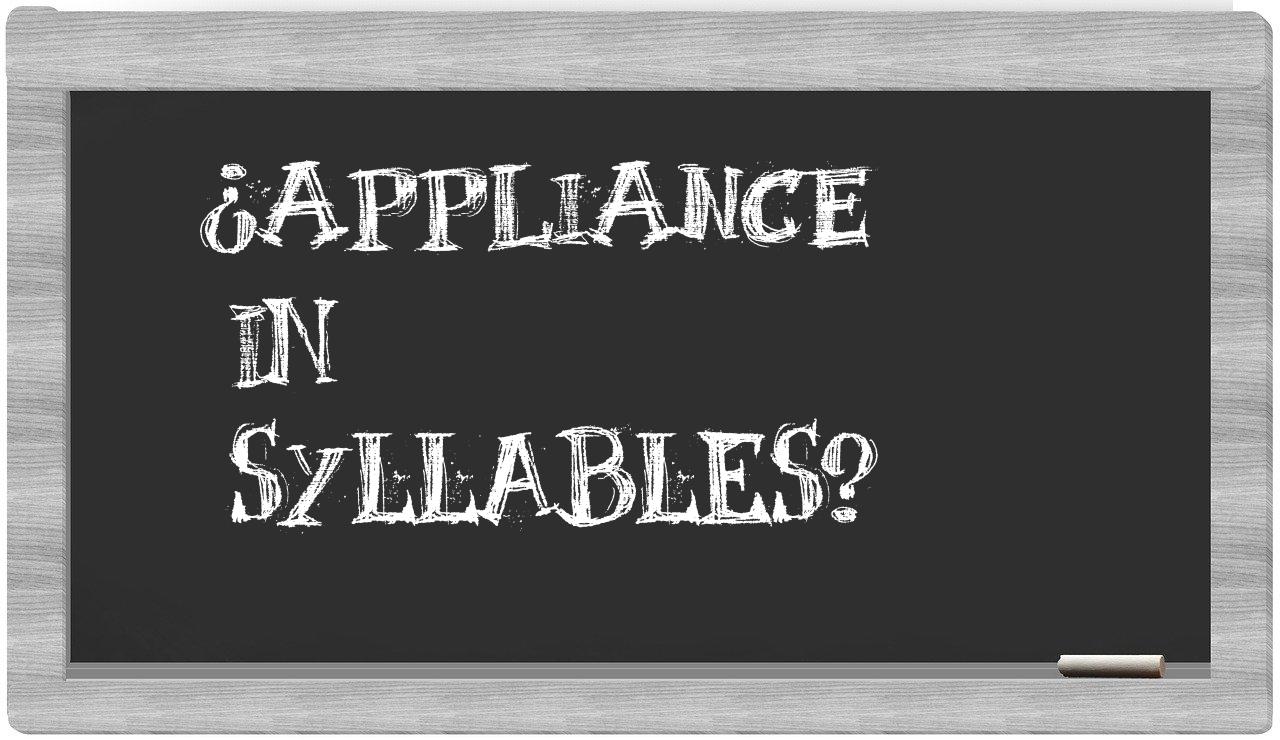 appliance in syllables