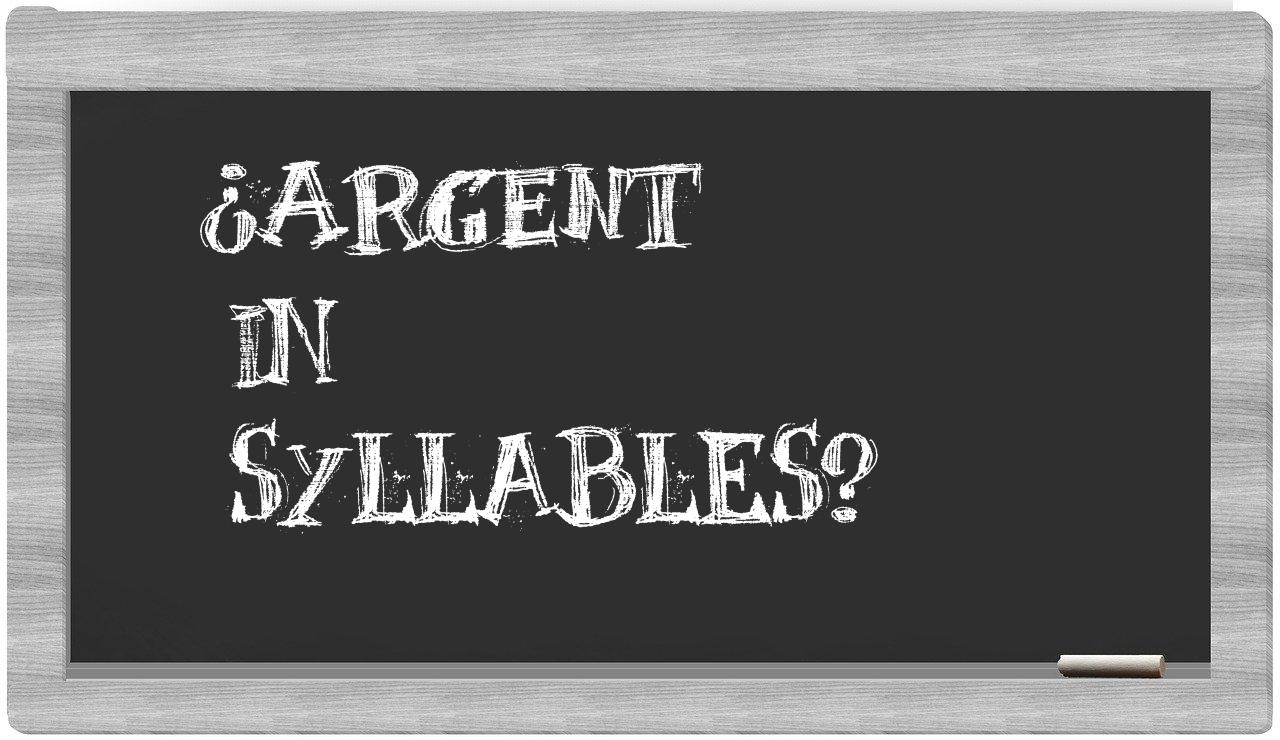 argent in syllables