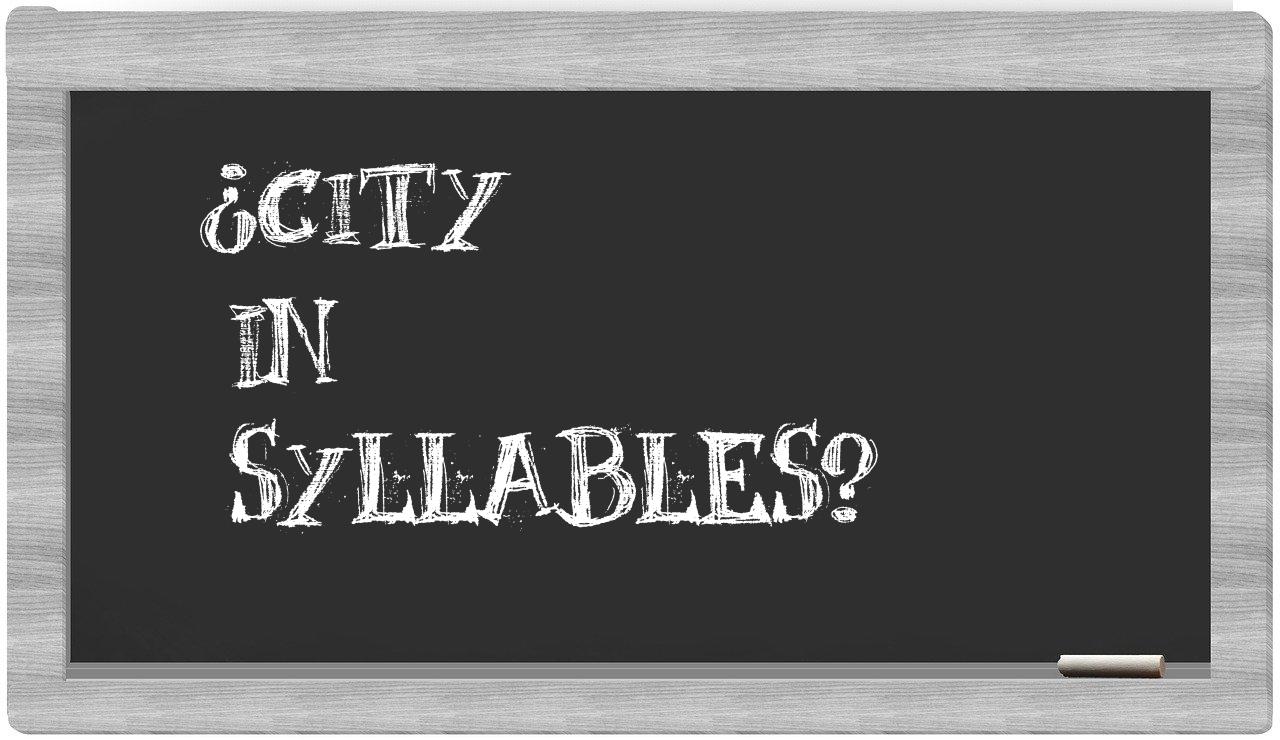 city in syllables