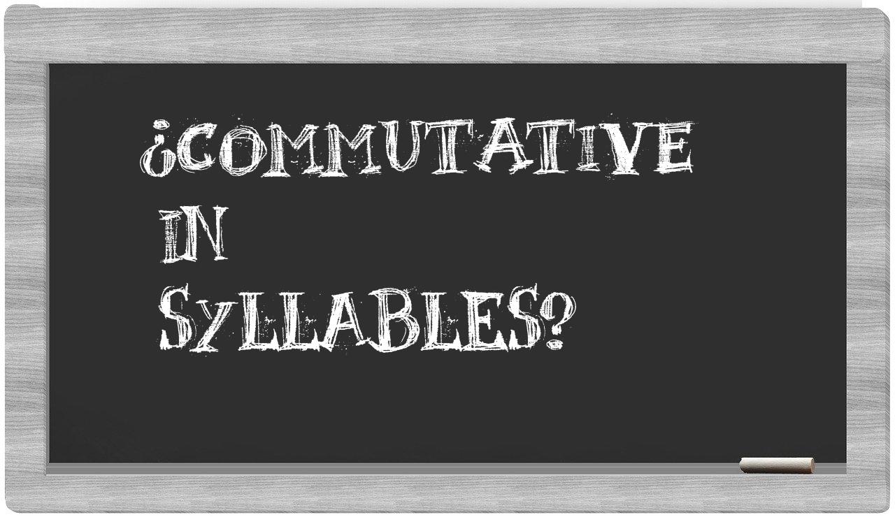 commutative in syllables