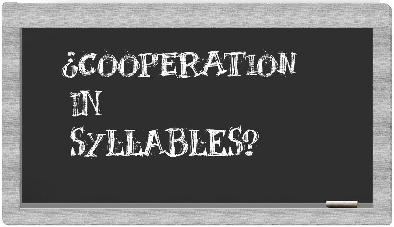 cooperation in syllables