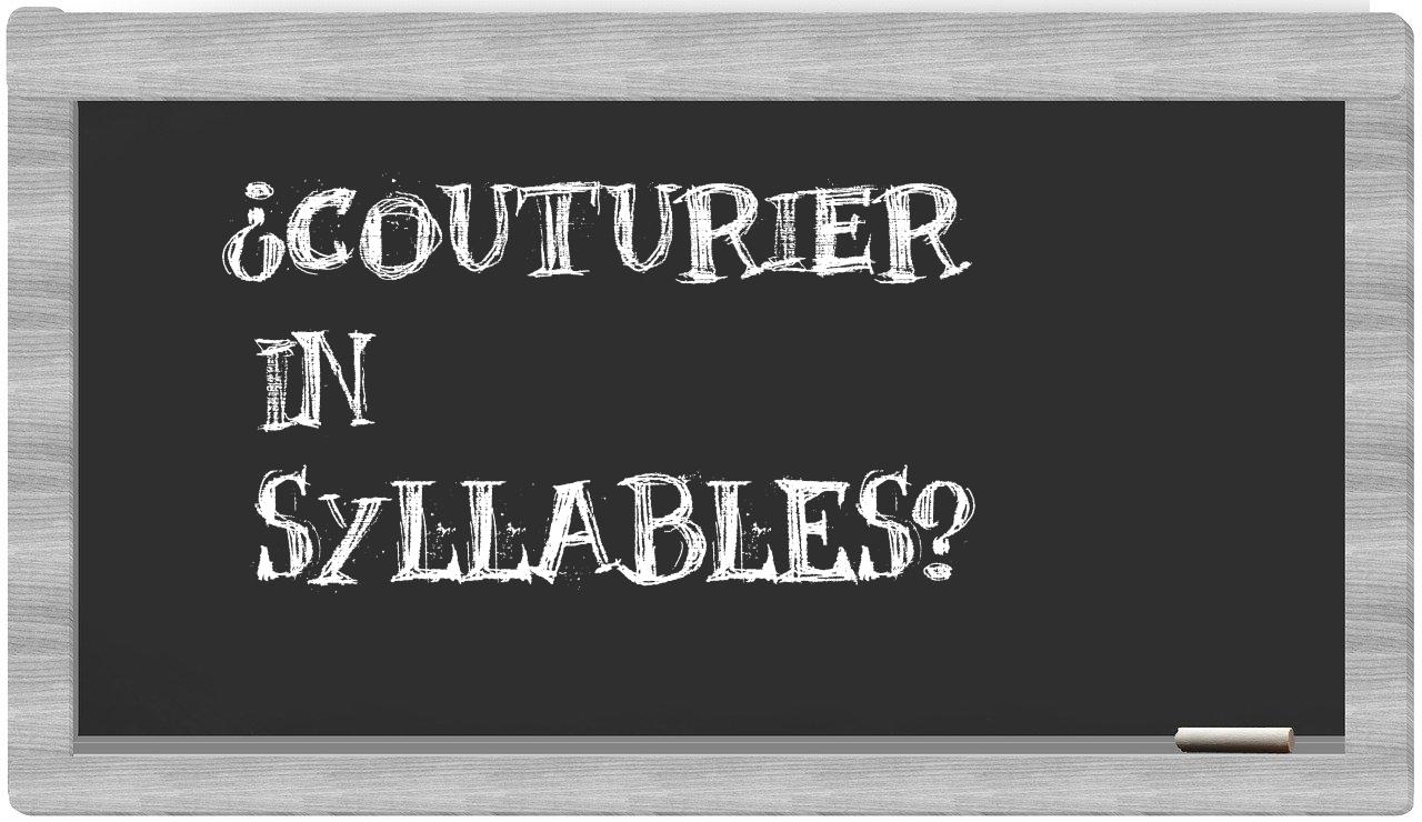 couturier in syllables