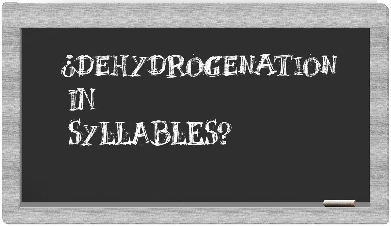 dehydrogenation in syllables