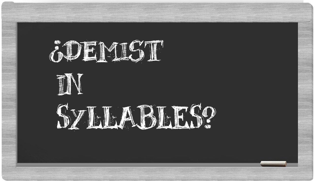 demist in syllables