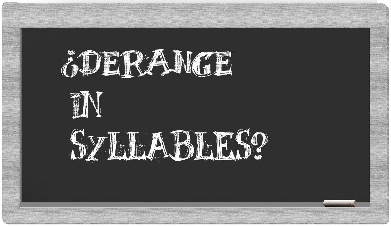 derange in syllables