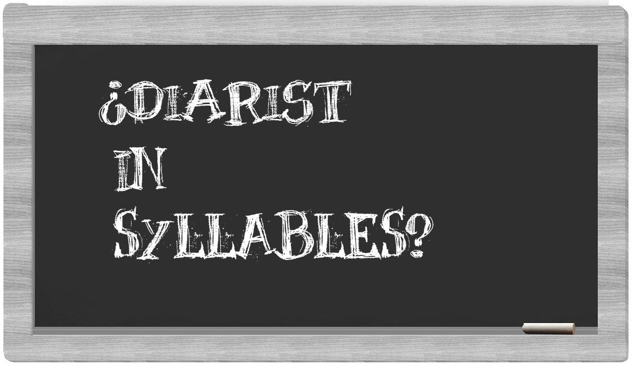 diarist in syllables