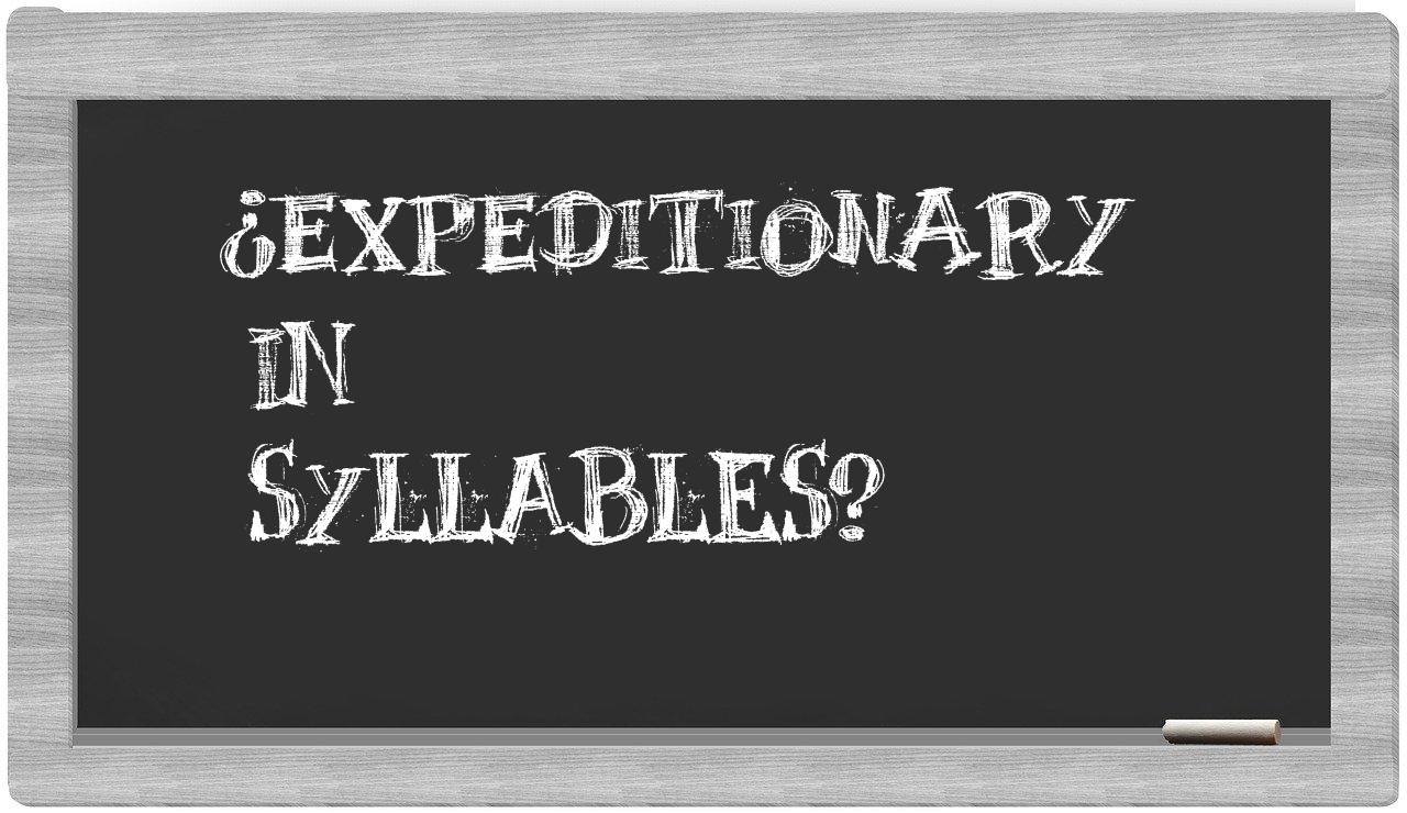 expeditionary in syllables
