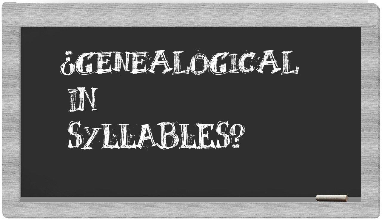 genealogical in syllables