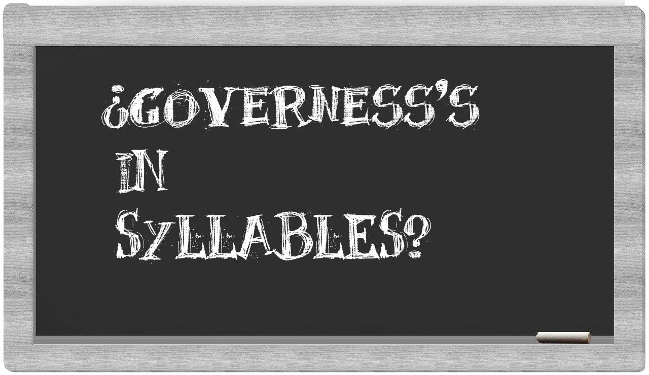 governess's in syllables