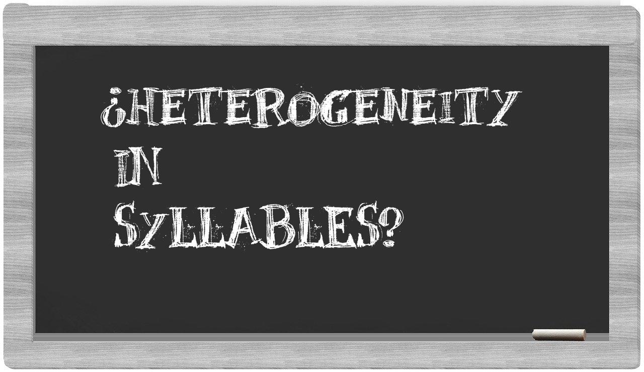 heterogeneity in syllables