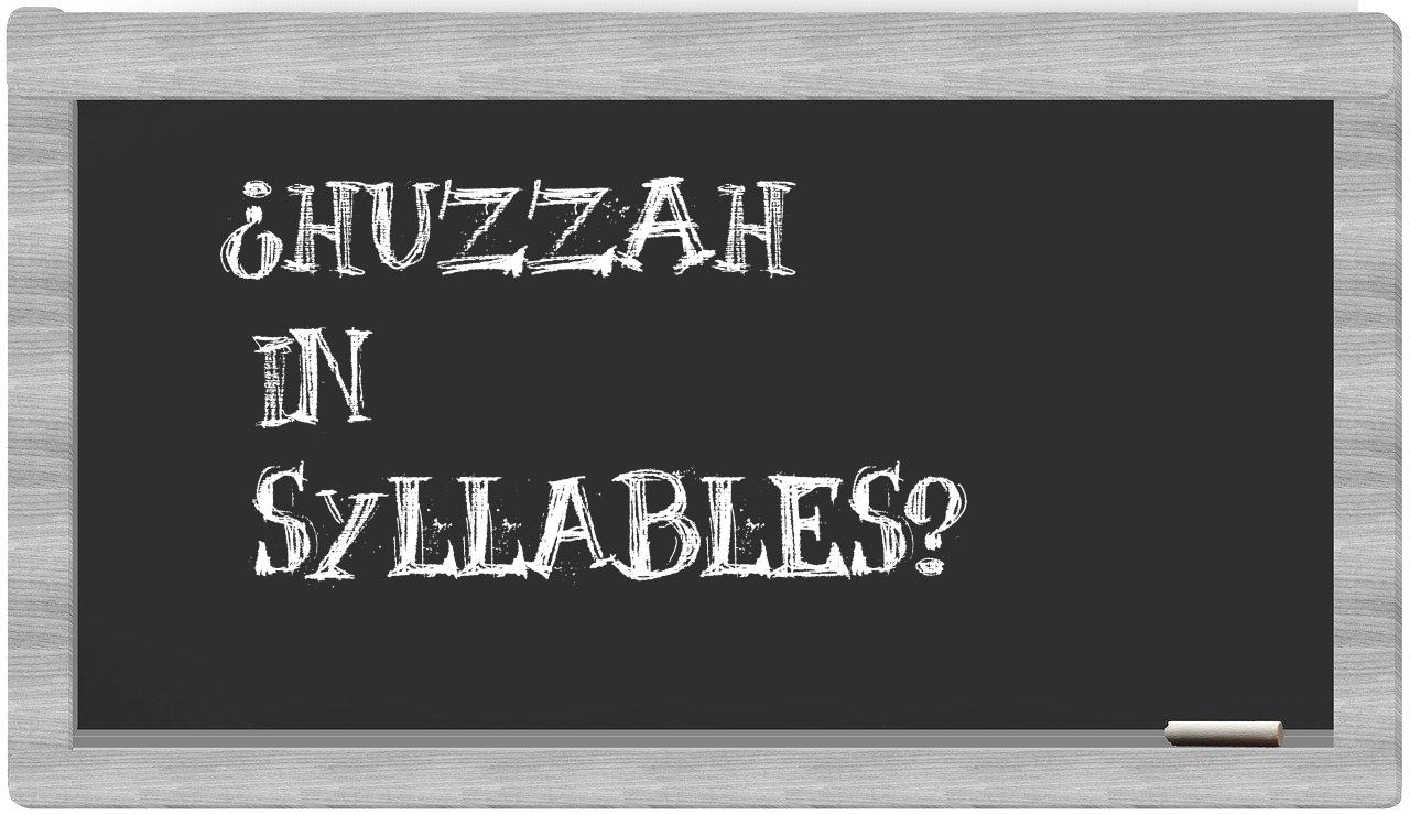 huzzah in syllables