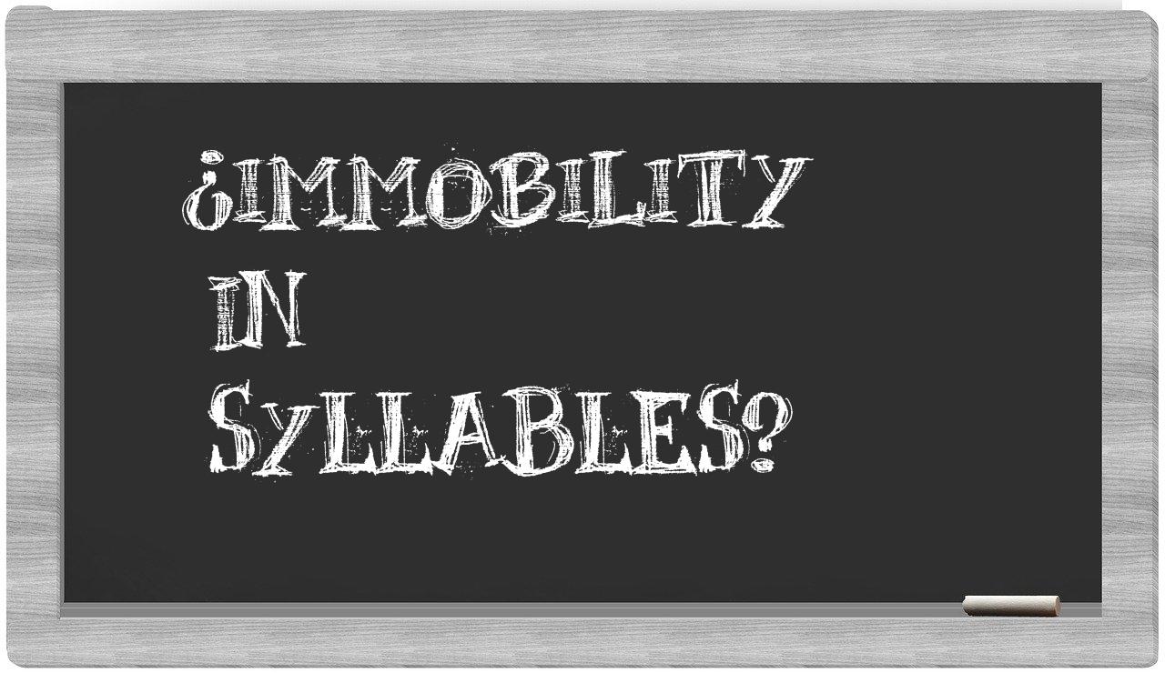 immobility in syllables
