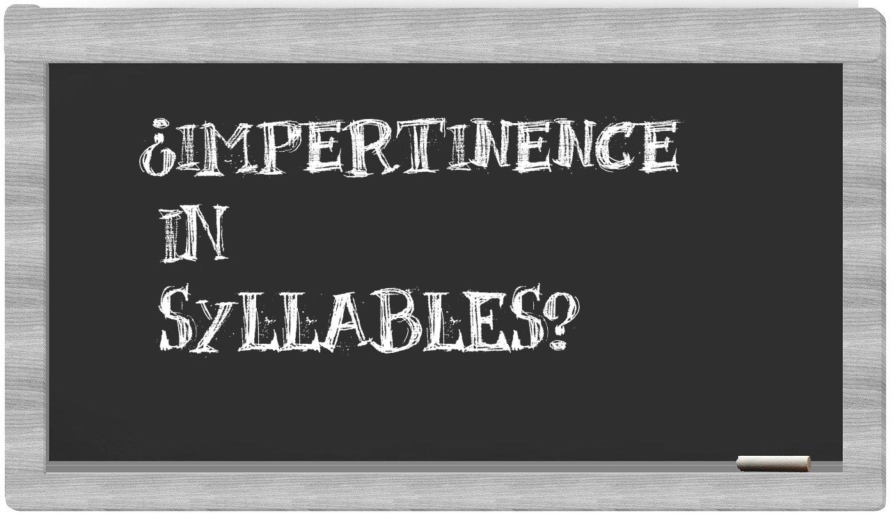 impertinence in syllables