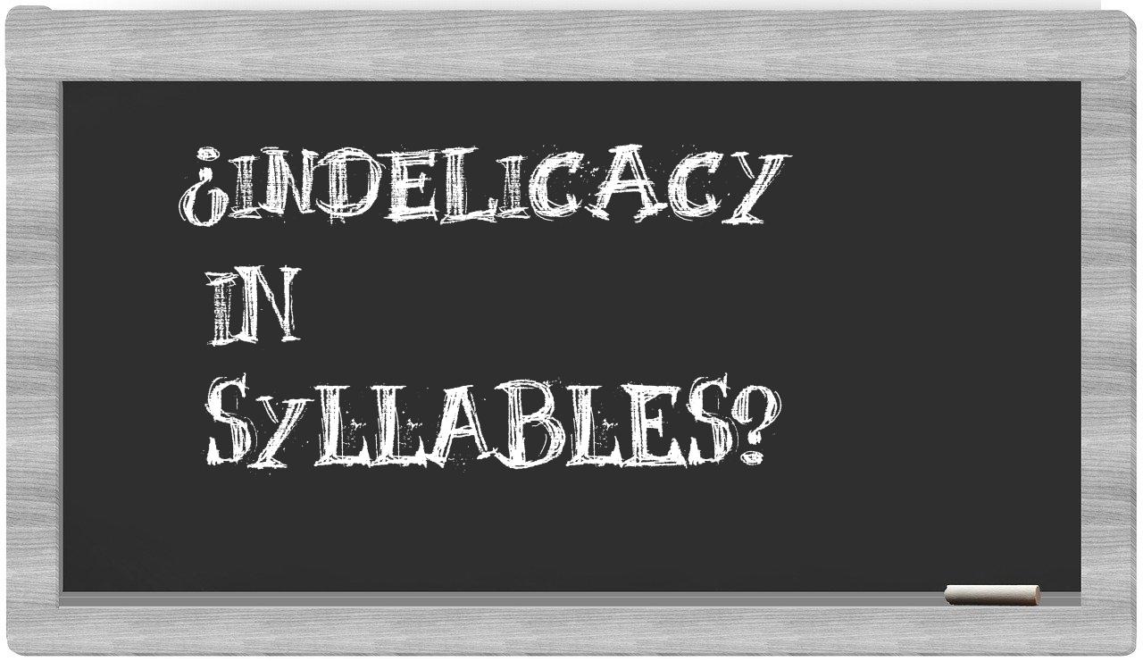 indelicacy in syllables