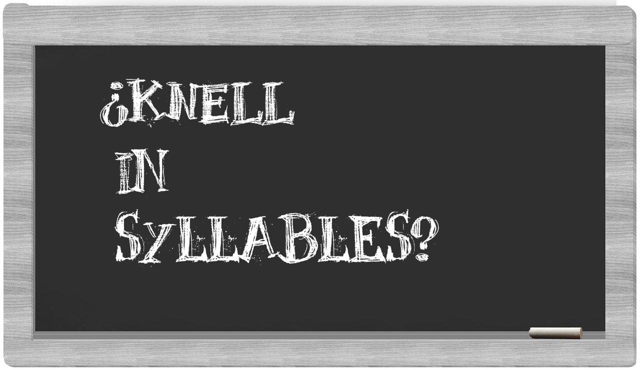 knell in syllables