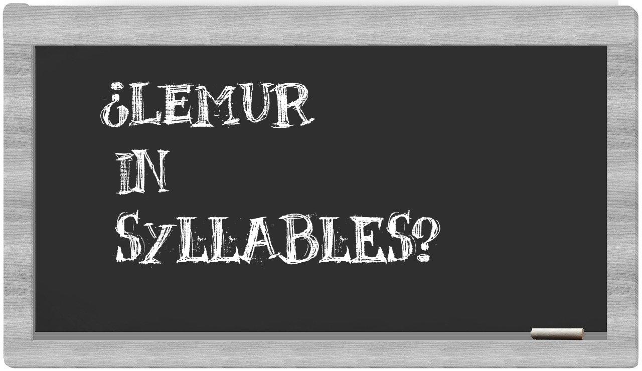 lemur in syllables