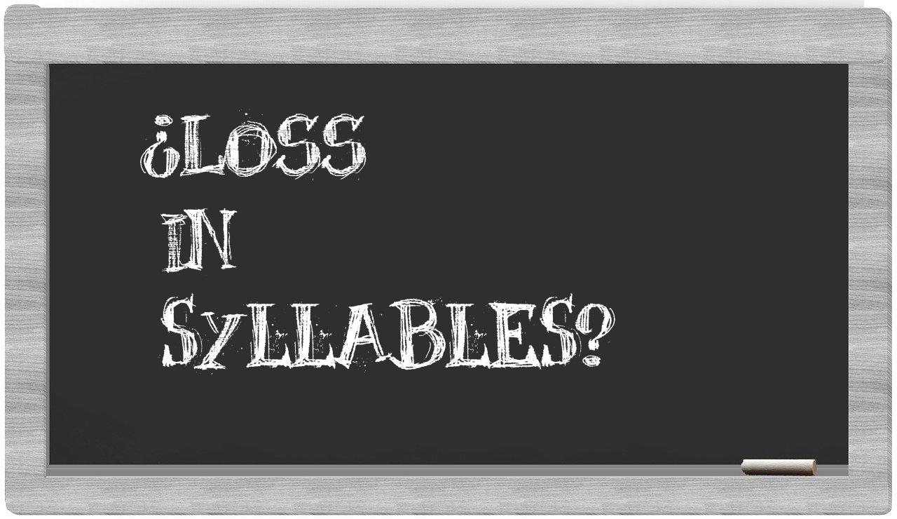 loss in syllables