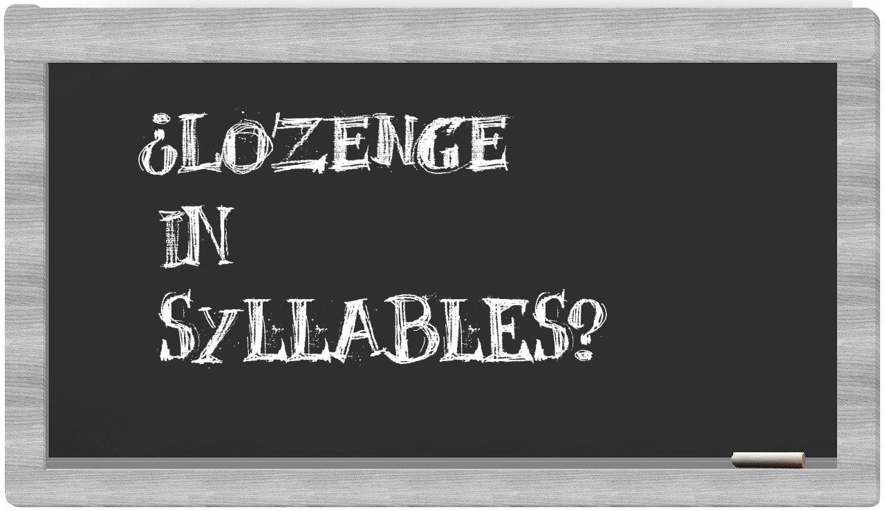 lozenge in syllables