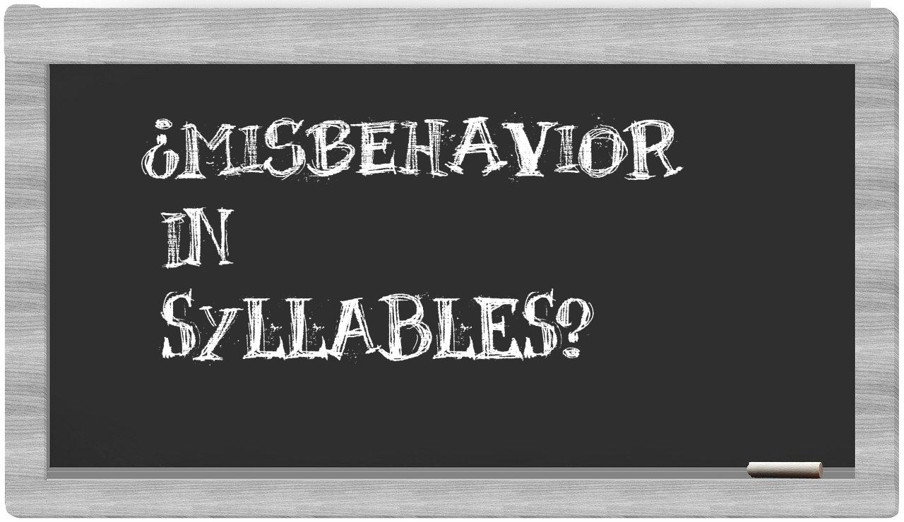 misbehavior in syllables