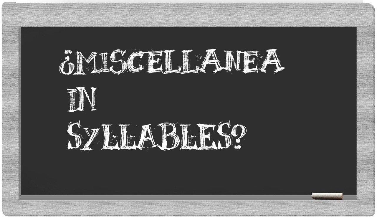 miscellanea in syllables