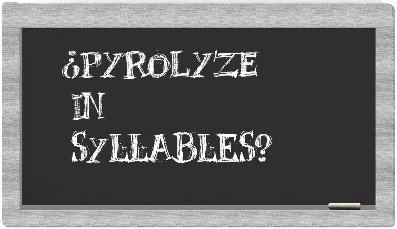 pyrolyze in syllables