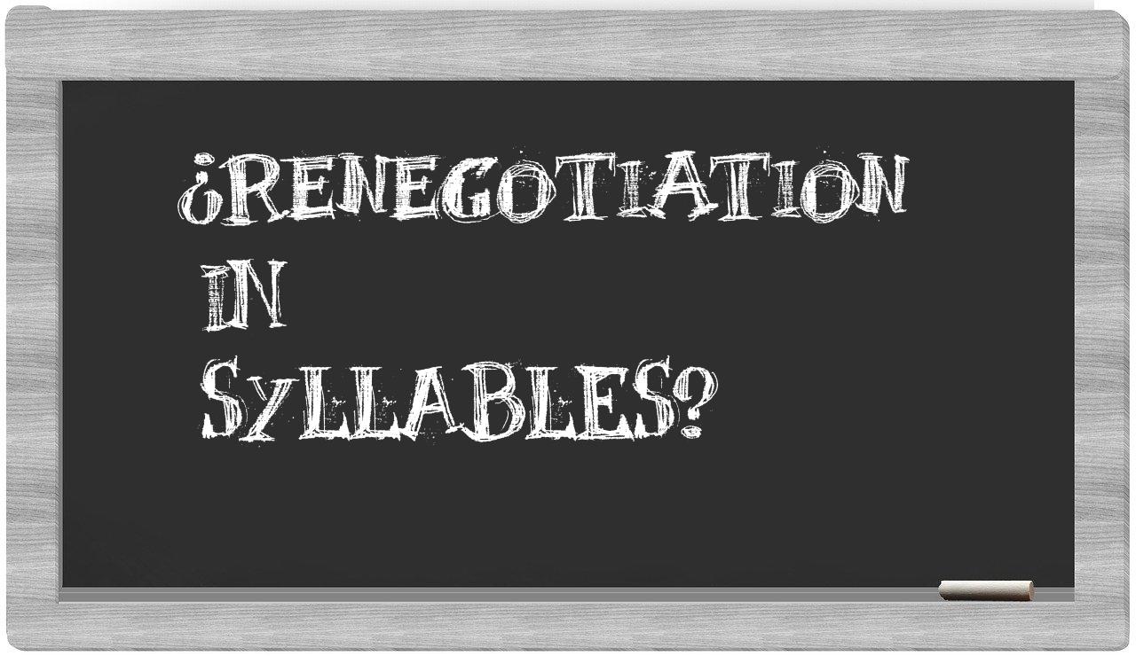 renegotiation in syllables