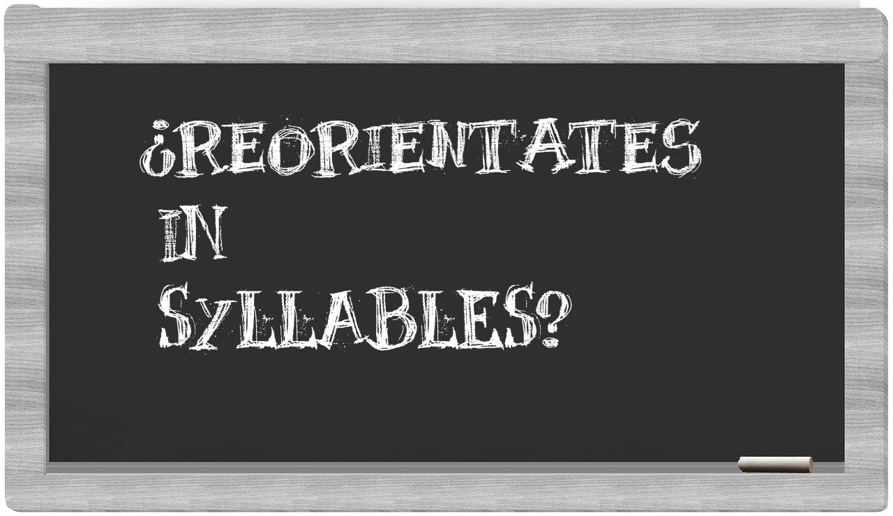 reorientates in syllables