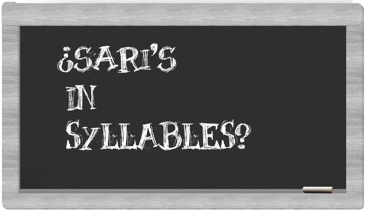 sari's in syllables