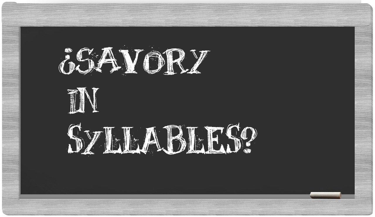 savory in syllables