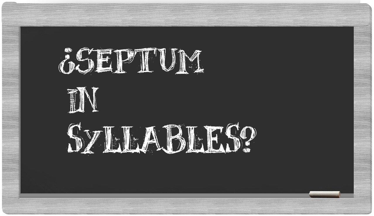 septum in syllables