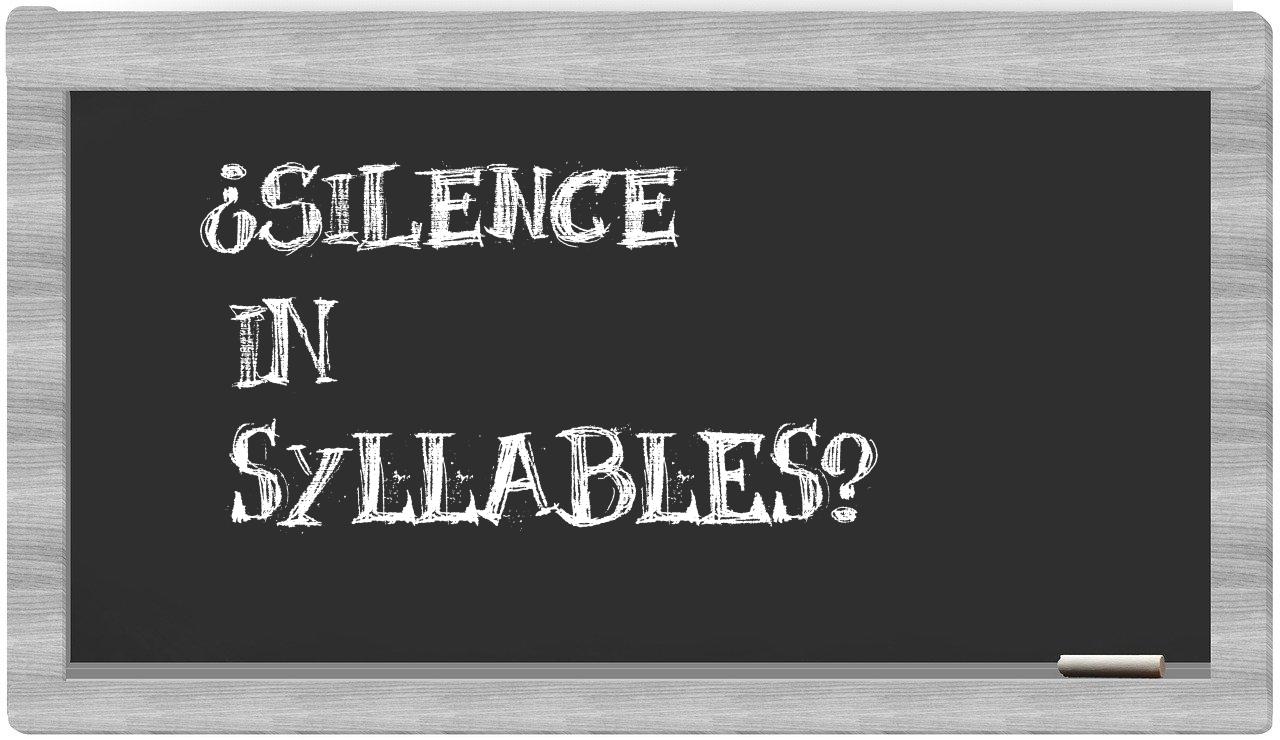 silence in syllables
