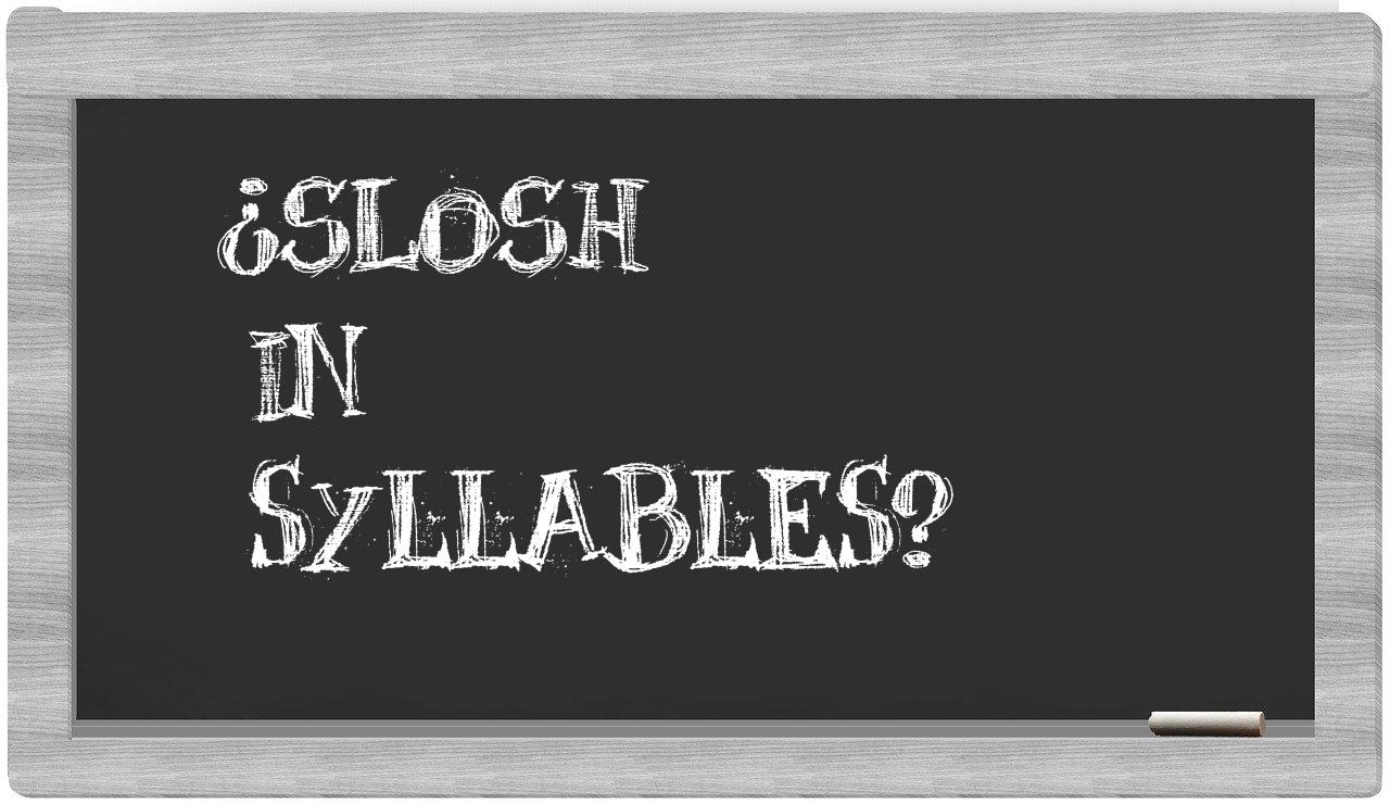 slosh in syllables