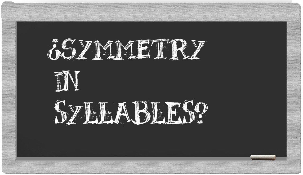 symmetry in syllables