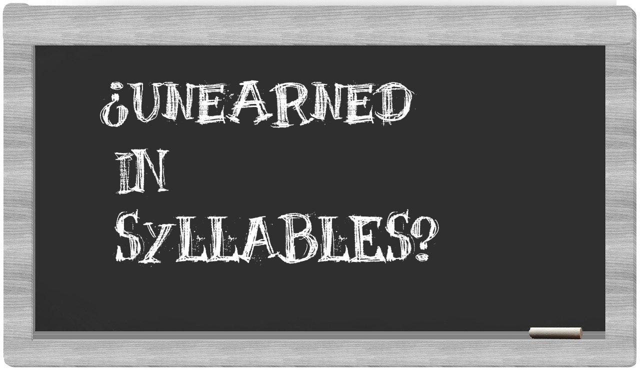 unearned in syllables